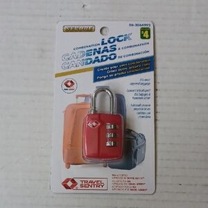 $4 Add-on New Red Combination Lock - Sealed